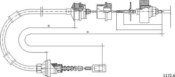 Cabor 1172.6 - Трос, управление сцеплением autosila-amz.com