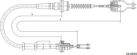 Cabor 18.0035 - Трос, управление сцеплением autosila-amz.com