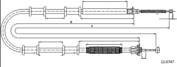Cabor 12.0747 - Тросик, cтояночный тормоз autosila-amz.com