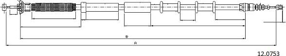 Cabor 12.0753 - Тросик, cтояночный тормоз autosila-amz.com