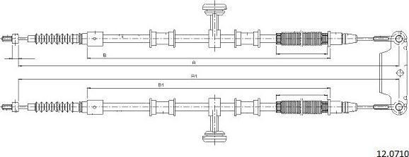 Cabor 12.0710 - Тросик, cтояночный тормоз autosila-amz.com