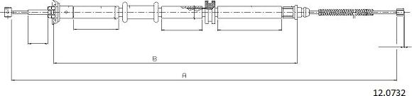 Cabor 12.0732 - Тросик, cтояночный тормоз autosila-amz.com