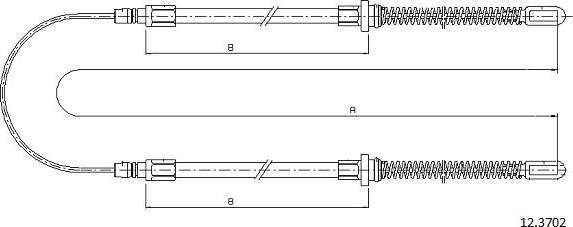 Cabor 12.3702 - Тросик, cтояночный тормоз autosila-amz.com