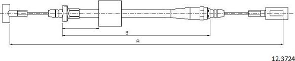 Cabor 12.3724 - Тросик, cтояночный тормоз autosila-amz.com
