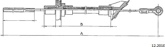 Cabor 12.201E - Трос, управление сцеплением autosila-amz.com
