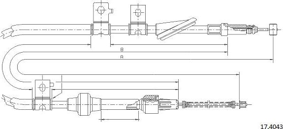 Cabor 17.4043 - Тросик, cтояночный тормоз autosila-amz.com