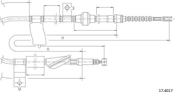 Cabor 17.4017 - Тросик, cтояночный тормоз autosila-amz.com
