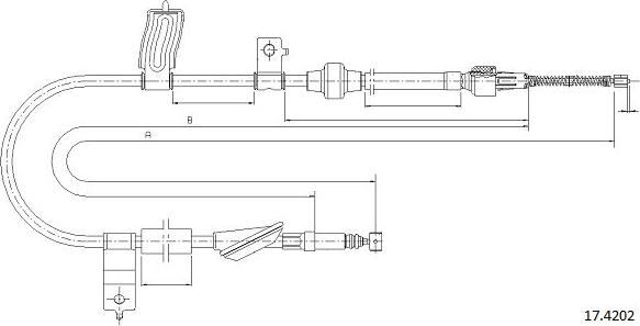 Cabor 17.4202 - Тросик, cтояночный тормоз autosila-amz.com