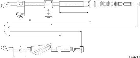 Cabor 17.4211 - Тросик, cтояночный тормоз autosila-amz.com