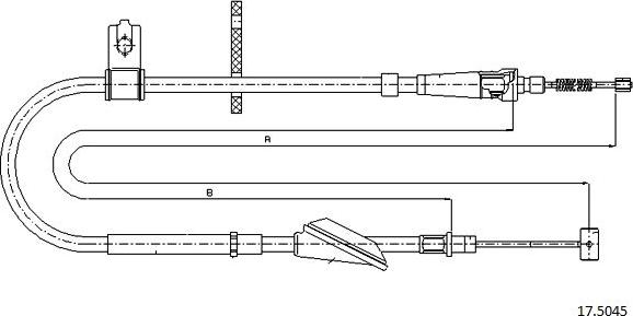 Cabor 17.5045 - Тросик, cтояночный тормоз autosila-amz.com