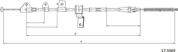 Cabor 17.5069 - Тросик, cтояночный тормоз autosila-amz.com