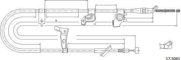 Cabor 17.5061 - Тросик, cтояночный тормоз autosila-amz.com