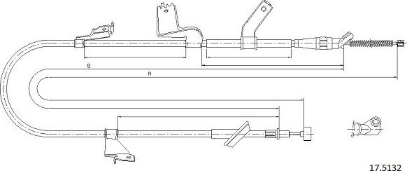 Cabor 17.5132 - Тросик, cтояночный тормоз autosila-amz.com