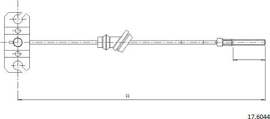 Cabor 17.6044 - Тросик, cтояночный тормоз autosila-amz.com