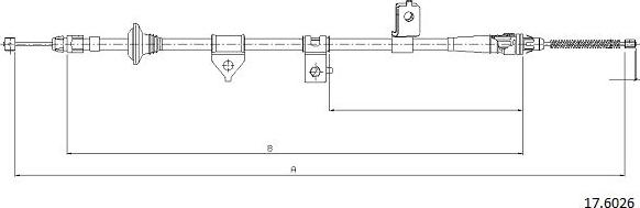 Cabor 17.6026 - Тросик, cтояночный тормоз autosila-amz.com