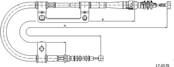 Cabor 17.0578 - Тросик, cтояночный тормоз autosila-amz.com