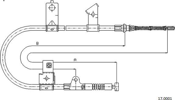 Cabor 17.0001 - Тросик, cтояночный тормоз autosila-amz.com