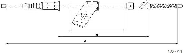 Cabor 17.0014 - Тросик, cтояночный тормоз autosila-amz.com