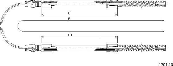 Cabor 1701.10 - Тросик, cтояночный тормоз autosila-amz.com