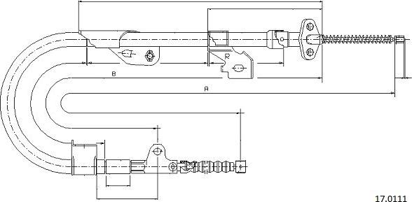 Cabor 17.0111 - Тросик, cтояночный тормоз autosila-amz.com