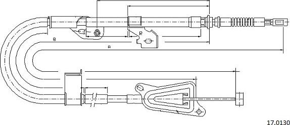 Cabor 17.0130 - Тросик, cтояночный тормоз autosila-amz.com