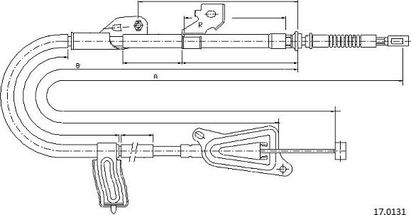 Cabor 17.0131 - Тросик, cтояночный тормоз autosila-amz.com