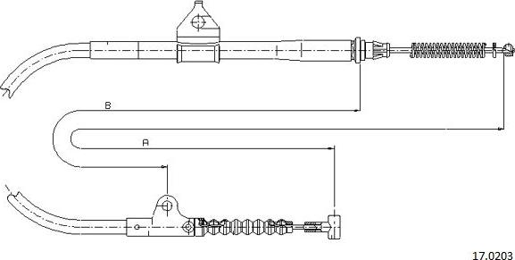 Cabor 17.0203 - Тросик, cтояночный тормоз autosila-amz.com