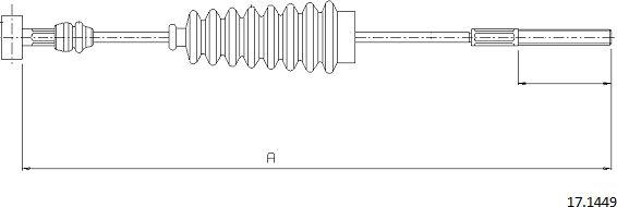Cabor 17.1449 - Тросик, cтояночный тормоз autosila-amz.com