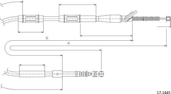 Cabor 17.1445 - Тросик, cтояночный тормоз autosila-amz.com
