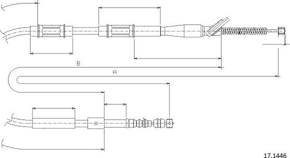 Cabor 17.1446 - Тросик, cтояночный тормоз autosila-amz.com
