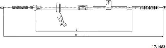 Cabor 17.1483 - Тросик, cтояночный тормоз autosila-amz.com