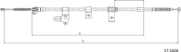 Cabor 17.1428 - Тросик, cтояночный тормоз autosila-amz.com