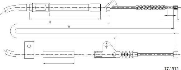 Cabor 17.1512 - Тросик, cтояночный тормоз autosila-amz.com