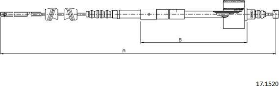 Cabor 17.1520 - Тросик, cтояночный тормоз autosila-amz.com