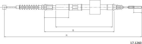Cabor 17.1260 - Тросик, cтояночный тормоз autosila-amz.com