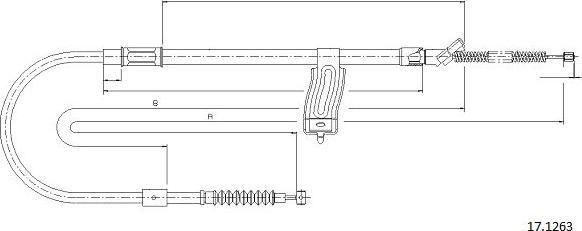 Cabor 17.1263 - Тросик, cтояночный тормоз autosila-amz.com
