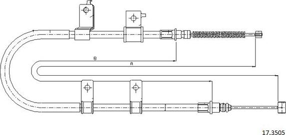 Cabor 17.3505 - Тросик, cтояночный тормоз autosila-amz.com