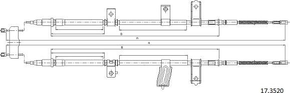 Cabor 17.3520 - Тросик, cтояночный тормоз autosila-amz.com