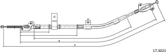 Cabor 17.3021 - Тросик, cтояночный тормоз autosila-amz.com