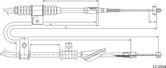 Cabor 17.2554 - Тросик, cтояночный тормоз autosila-amz.com