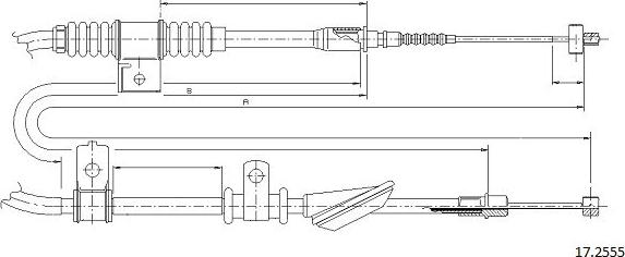 Cabor 17.2555 - Тросик, cтояночный тормоз autosila-amz.com