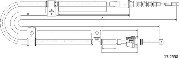 Cabor 17.2558 - Тросик, cтояночный тормоз autosila-amz.com