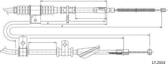 Cabor 17.2553 - Тросик, cтояночный тормоз autosila-amz.com