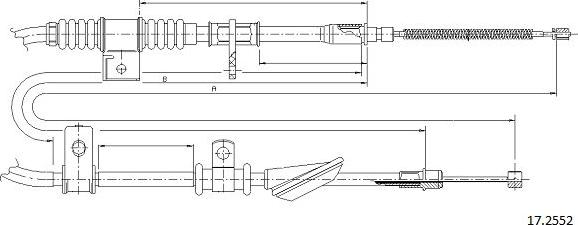 Cabor 17.2552 - Тросик, cтояночный тормоз autosila-amz.com