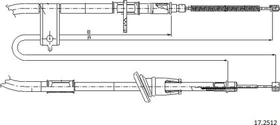 Cabor 17.2512 - Тросик, cтояночный тормоз autosila-amz.com