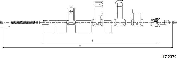 Cabor 17.2570 - Тросик, cтояночный тормоз autosila-amz.com