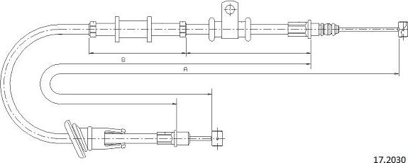 Cabor 17.2030 - Тросик, cтояночный тормоз autosila-amz.com