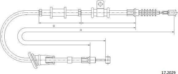 Cabor 17.2029 - Тросик, cтояночный тормоз autosila-amz.com