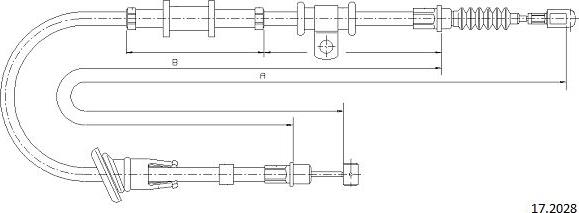 Cabor 17.2028 - Тросик, cтояночный тормоз autosila-amz.com