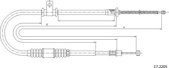 Cabor 17.2205 - Тросик, cтояночный тормоз autosila-amz.com